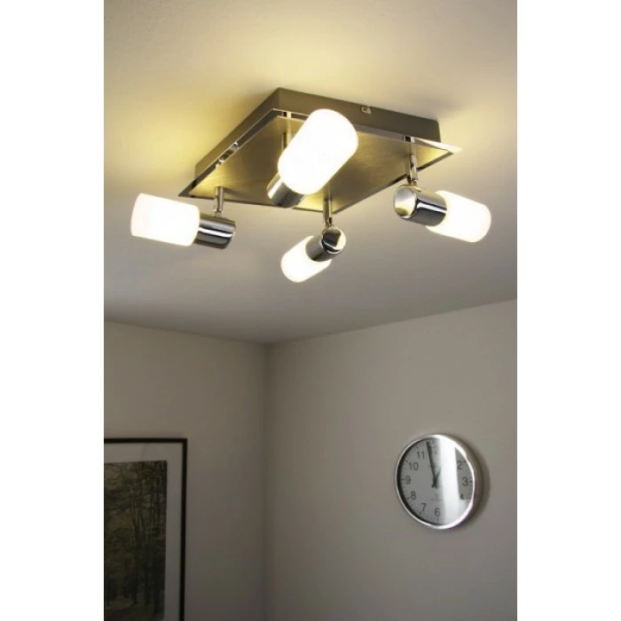 Trio Leuchten CLAPTON Deckenleuchte LED Chrom, Aluminium, Edelstahl, 4-flammig – Bild 8