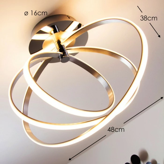 Trio Leuchten CORLAND Deckenleuchte LED Chrom, 1-flammig – Bild 2