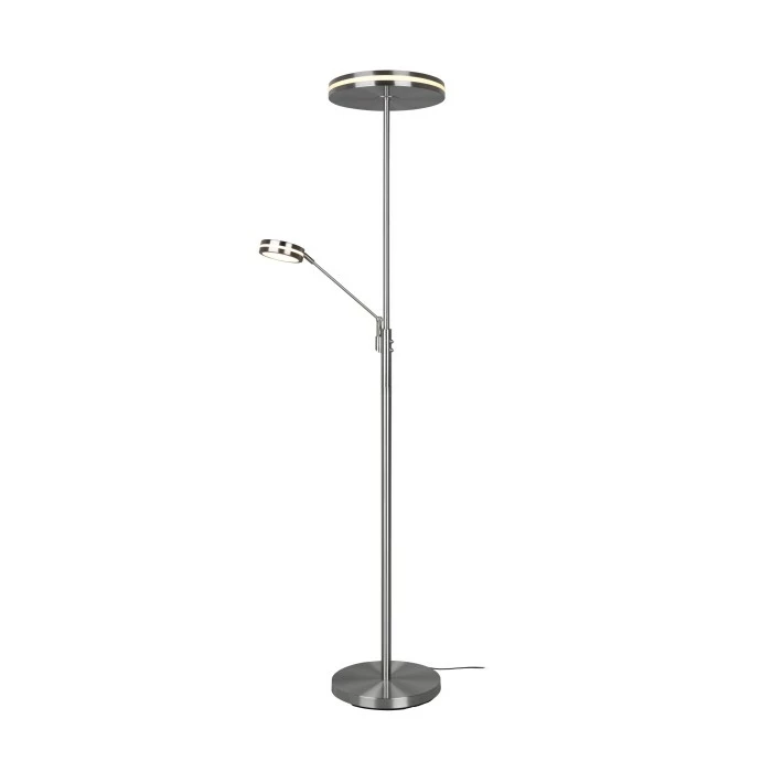 Trio Leuchten Franklin Deckenfluter LED Nickel-Matt, 2-flammig