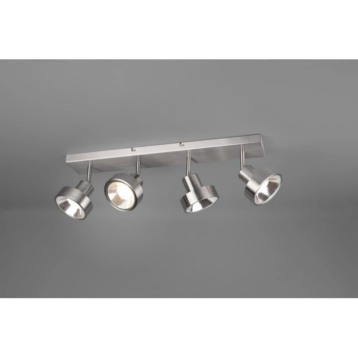 Trio Leuchten Leon Strahler LED Nickel-Matt, 4-flammig