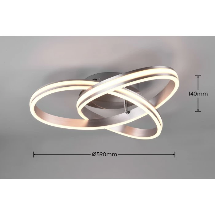 Trio Leuchten NURIA Deckenleuchte LED Nickel-Matt, 1-flammig – Bild 4