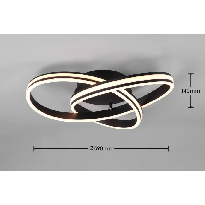 Trio Leuchten NURIA Deckenleuchte LED Schwarz, 1-flammig – Bild 4