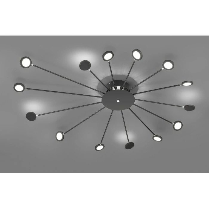 Trio Leuchten Peacock Deckenleuchte LED Schwarz, 15-flammig – Bild 2