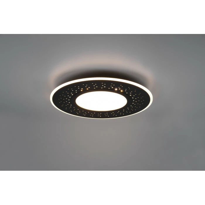 Trio Leuchten Verus Deckenleuchte LED Schwarz, 1-flammig, Fernbedienung