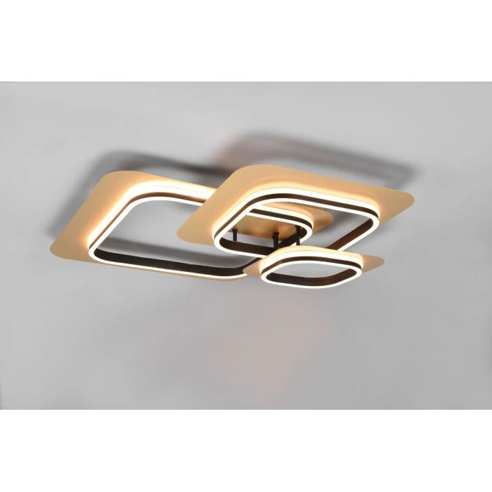 Trio Leuchten Trio Lugo Deckenleuchte LED Schwarz-Gold, 1-flammig