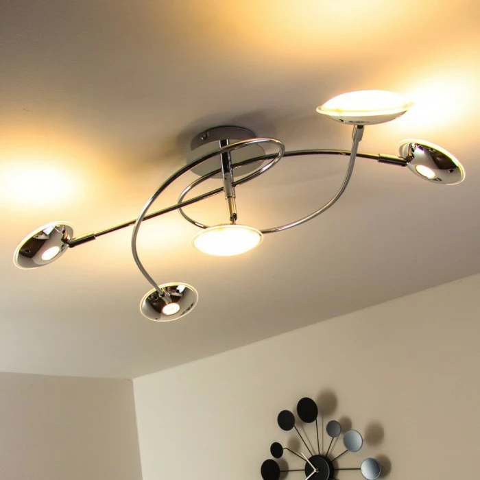 Trio Leuchten Trio PILATUS Deckenleuchte LED Chrom, 5-flammig – Bild 9