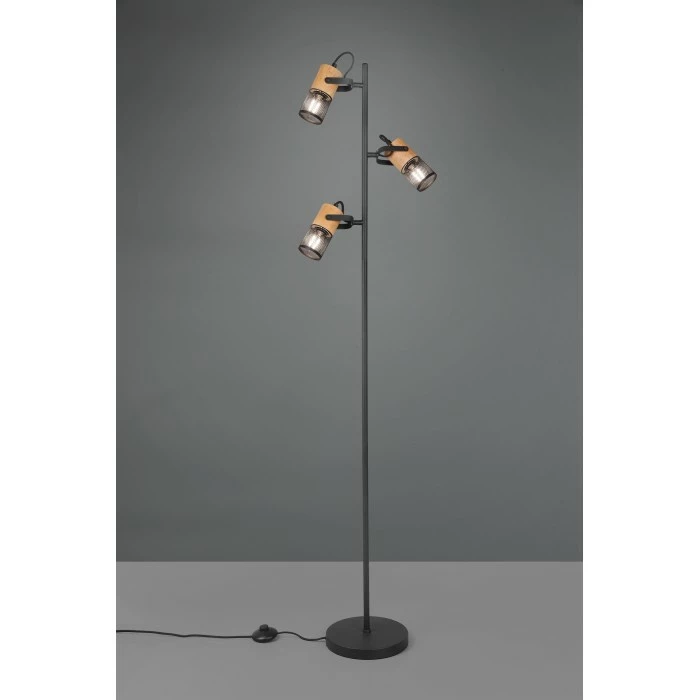 Trio Leuchten Trio Tosh Stehleuchte LED Schwarz, 3-flammig