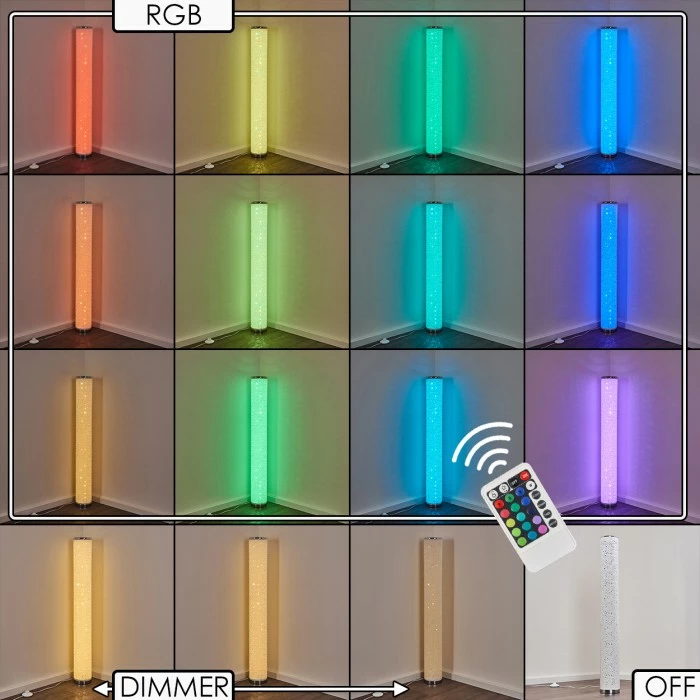 Hofstein Tumba Stehleuchte LED Weiß, 1-flammig, Fernbedienung, Farbwechsler – Bild 4