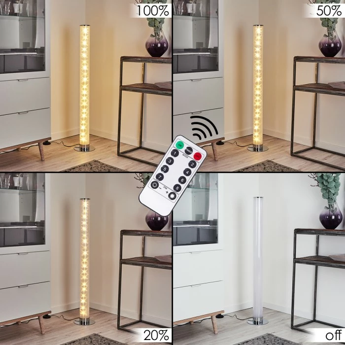 Hofstein Tumurora Stehleuchte LED Chrom, 1-flammig, Fernbedienung – Bild 2