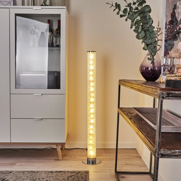 Hofstein Tumurora Stehleuchte LED Chrom, 1-flammig, Fernbedienung – Bild 11