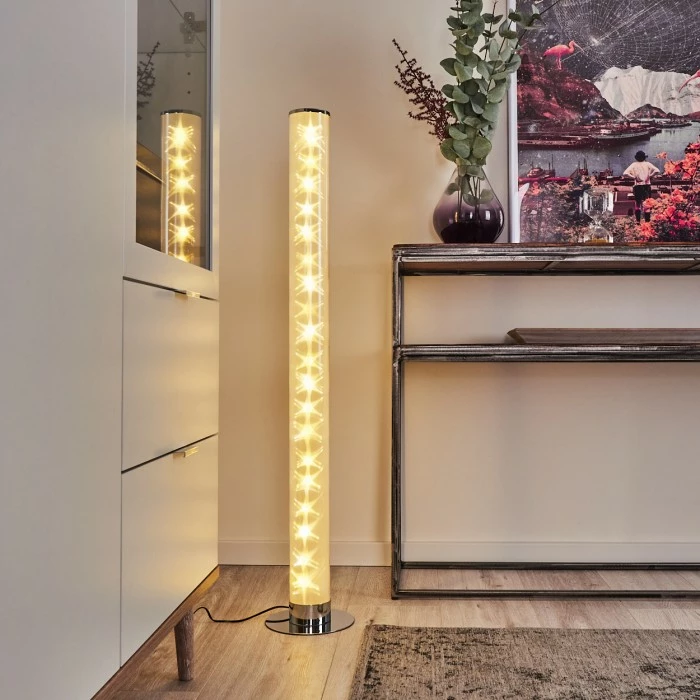 Hofstein Tumurora Stehleuchte LED Chrom, 1-flammig, Fernbedienung – Bild 13