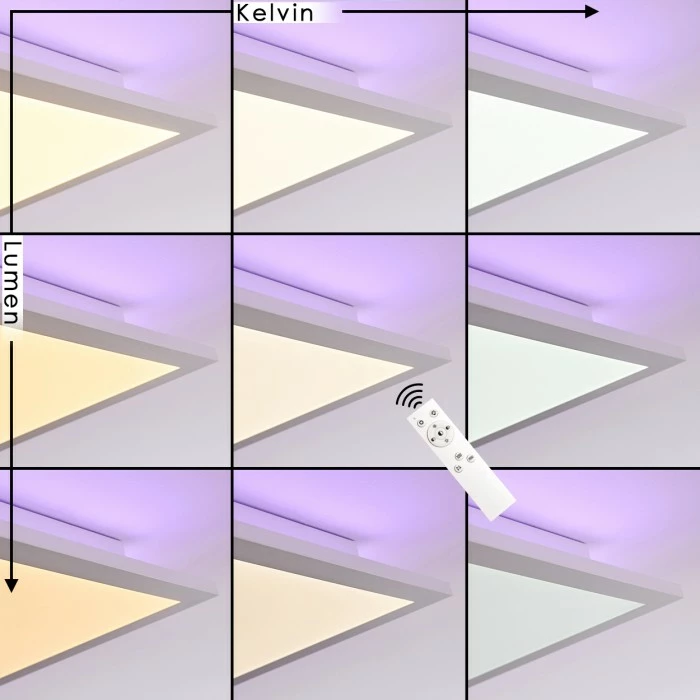 Hofstein Turbala LED Panel Weiß, 2-flammig, Fernbedienung, Farbwechsler – Bild 2