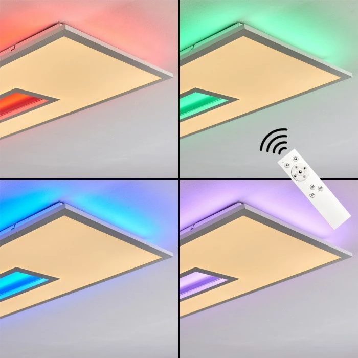 Hofstein Turbala LED Panel Weiß, 1-flammig, Fernbedienung, Farbwechsler – Bild 2