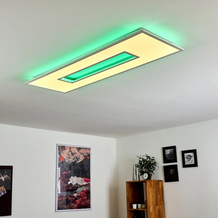 Hofstein Turbala LED Panel Weiß, 1-flammig, Fernbedienung, Farbwechsler – Bild 7