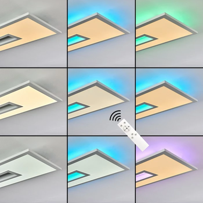 Hofstein Turbala LED Panel Weiß, 1-flammig, Fernbedienung, Farbwechsler – Bild 2