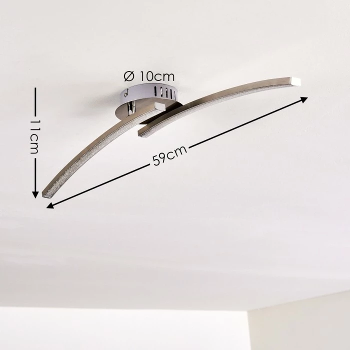 Hofstein Tusula Deckenleuchte LED Nickel-Matt, 2-flammig – Bild 2