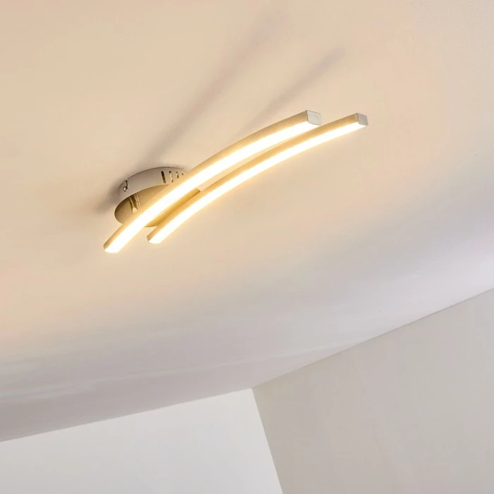 Hofstein Tusula Deckenleuchte LED Nickel-Matt, 2-flammig – Bild 9