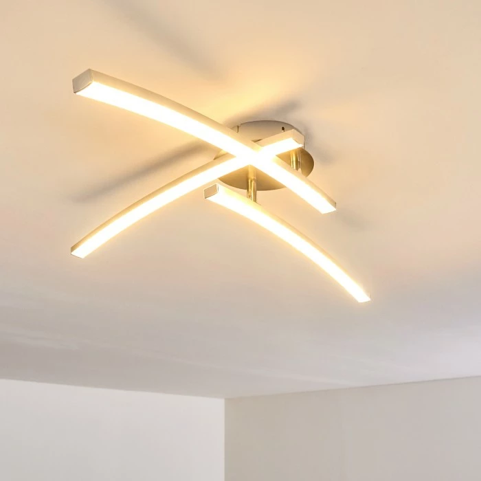 Hofstein Tusula Deckenleuchte LED Edelstahl, 3-flammig – Bild 5