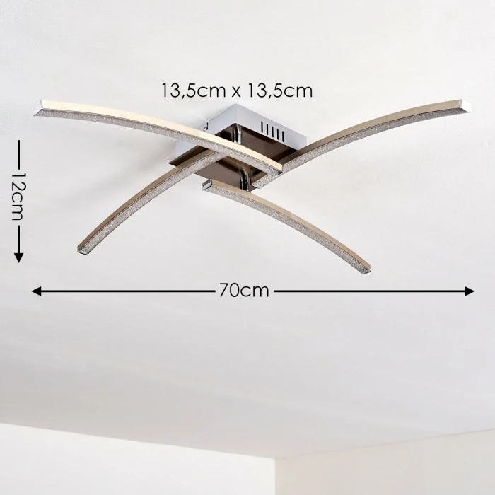 Hofstein Tusula Deckenleuchte LED Nickel-Matt, 4-flammig – Bild 2