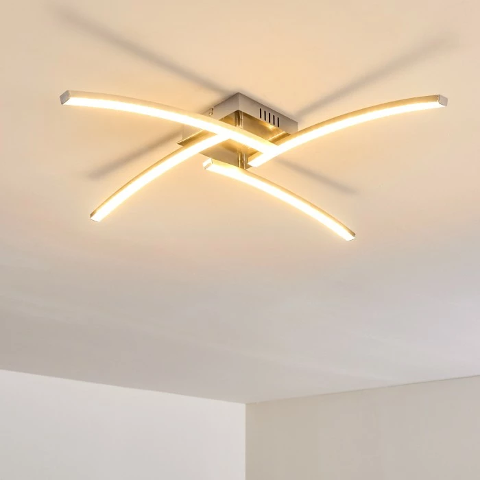 Hofstein Tusula Deckenleuchte LED Nickel-Matt, 4-flammig – Bild 3