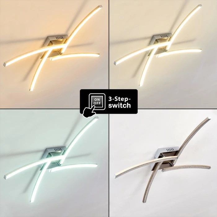 Hofstein Tusula Deckenleuchte LED Nickel-Matt, 4-flammig – Bild 4