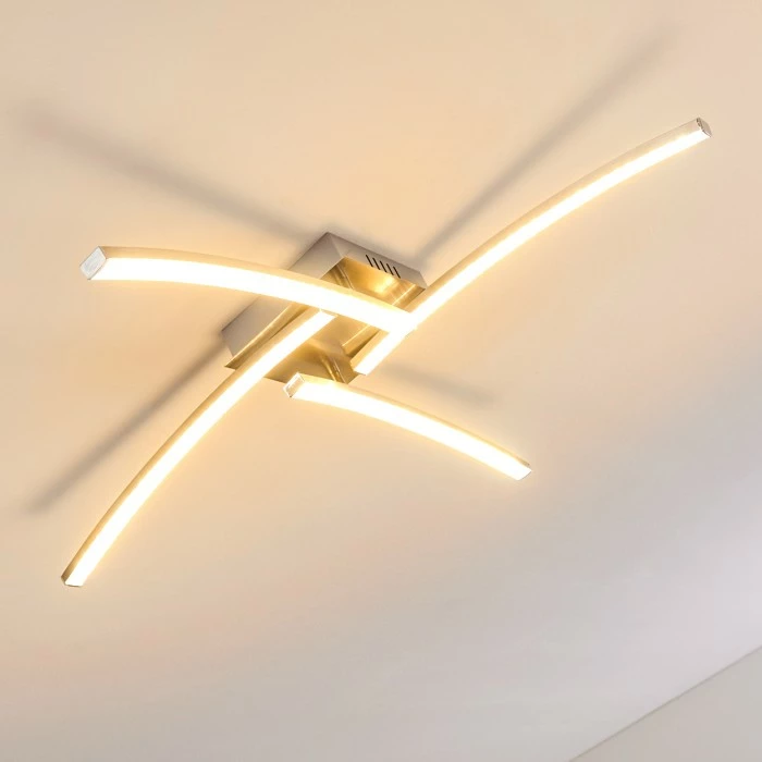 Hofstein Tusula Deckenleuchte LED Nickel-Matt, 4-flammig – Bild 8