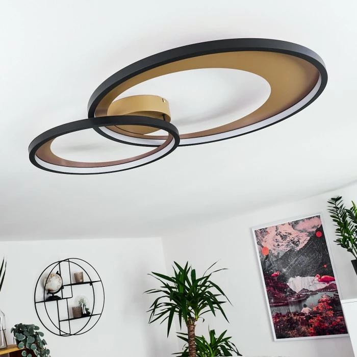 Hofstein Tuzik Deckenleuchte LED Schwarz, Gold, 1-flammig – Bild 12