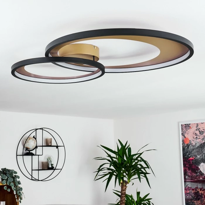 Hofstein Tuzik Deckenleuchte LED Schwarz, Gold, 1-flammig – Bild 10