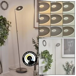 Hofstein Umag Stehleuchte LED Nickel-Matt, Chrom, 1-flammig