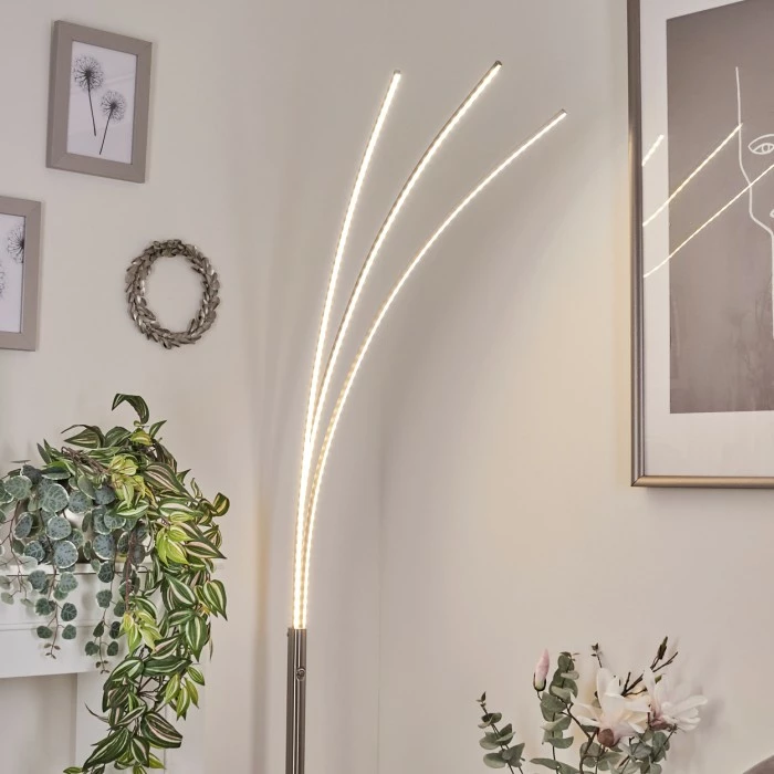 Hofstein Uttorp Stehleuchte LED Nickel-Matt, 3-flammig – Bild 10