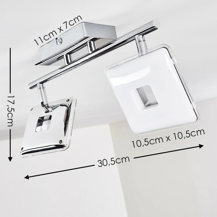 Hofstein Vallorbe Deckenleuchte LED Chrom, 2-flammig – Bild 2