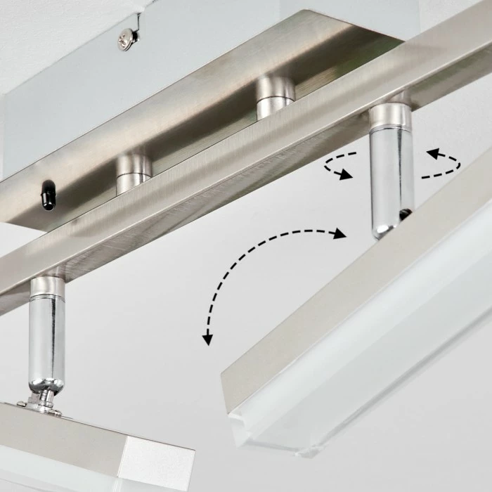 Hofstein Vehkala Deckenleuchte LED Nickel-Matt, Chrom, 2-flammig, Fernbedienung, Farbwechsler – Bild 3