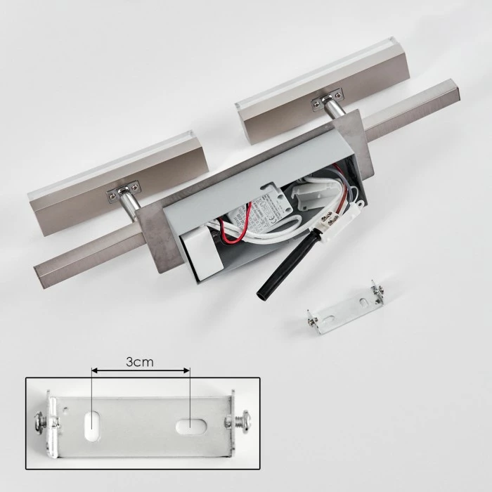 Hofstein Vehkala Deckenleuchte LED Nickel-Matt, Chrom, 2-flammig, Fernbedienung, Farbwechsler – Bild 5