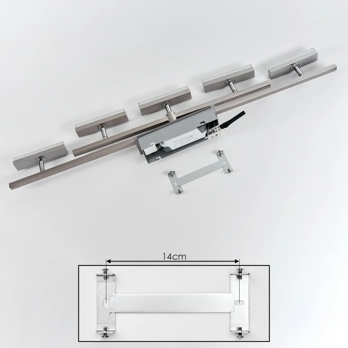 Hofstein Vehkala Deckenleuchte LED Nickel-Matt, Chrom, 5-flammig, Fernbedienung, Farbwechsler – Bild 5
