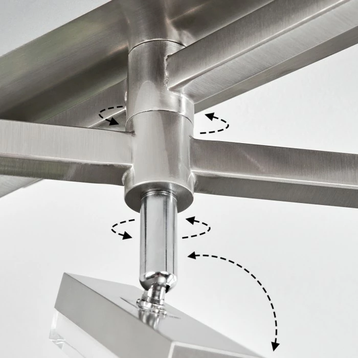 Hofstein Vehkala Deckenleuchte LED Nickel-Matt, Chrom, 5-flammig, Fernbedienung, Farbwechsler – Bild 6