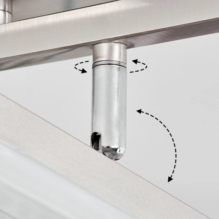 Hofstein Vehkala Deckenleuchte LED Nickel-Matt, Chrom, 4-flammig, Fernbedienung, Farbwechsler – Bild 6