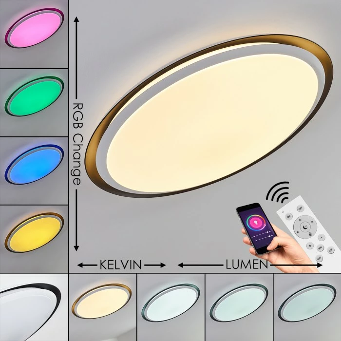Hofstein Vejle Deckenpanel LED Weiß, 2-flammig, Farbwechsler