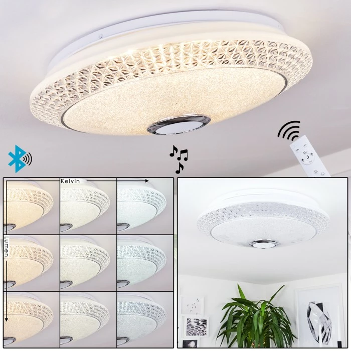 Hofstein Venice Deckenleuchte LED Weiß, 1-flammig, Fernbedienung