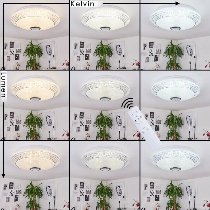 Hofstein Venice Deckenleuchte LED Weiß, 1-flammig, Fernbedienung – Bild 2