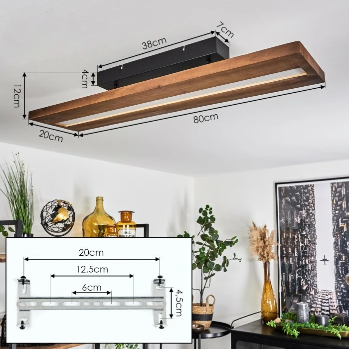 Hofstein Versoix Deckenleuchte LED Schwarz, 1-flammig – Bild 4