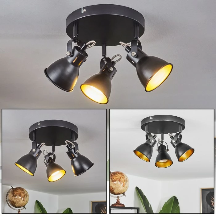 Hofstein Vestola Deckenleuchte LED Chrom, Schwarz, 3-flammig