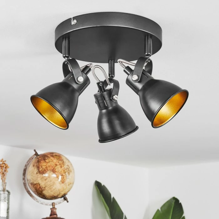 Hofstein Vestola Deckenleuchte LED Chrom, Schwarz, 3-flammig – Bild 2