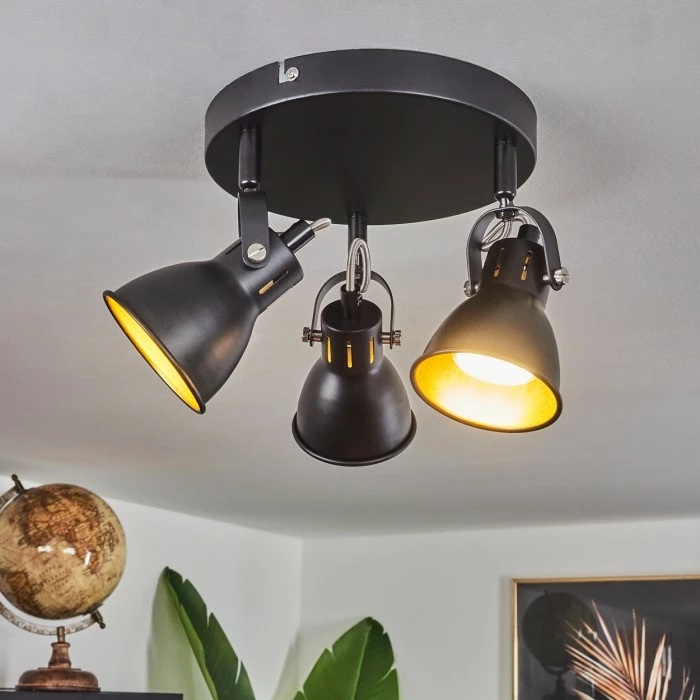 Hofstein Vestola Deckenleuchte LED Chrom, Schwarz, 3-flammig – Bild 9