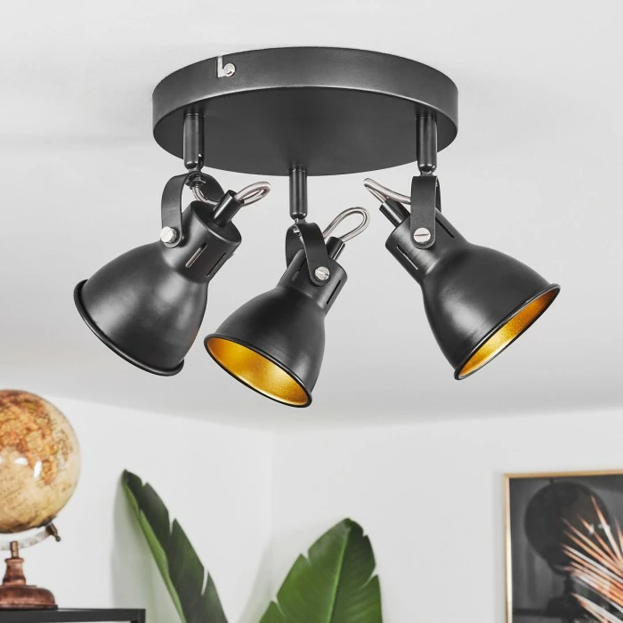 Hofstein Vestola Deckenleuchte LED Chrom, Schwarz, 3-flammig – Bild 10