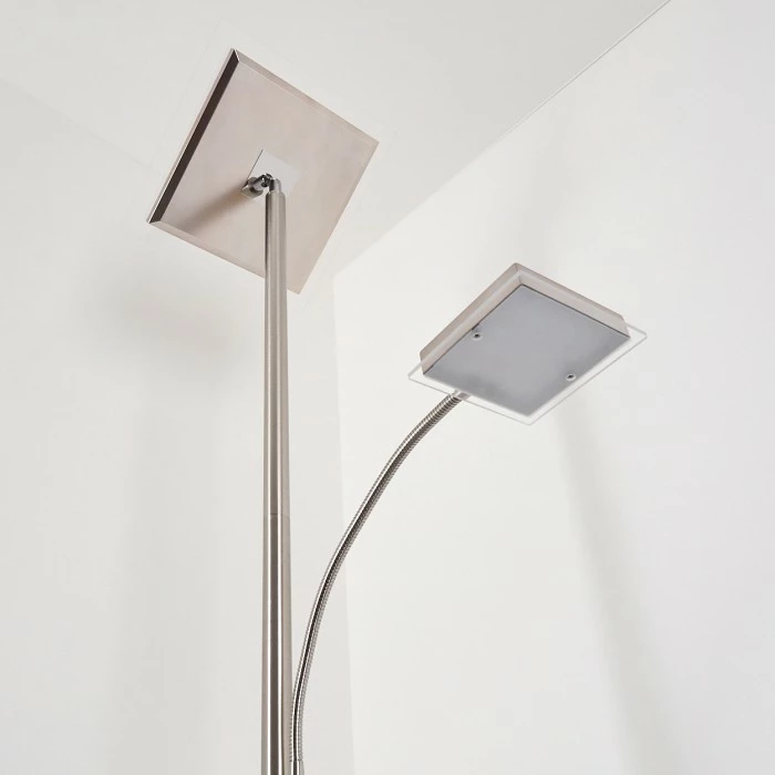 Hofstein Veteli Deckenfluter LED Nickel-Matt, Chrom, 2-flammig – Bild 8