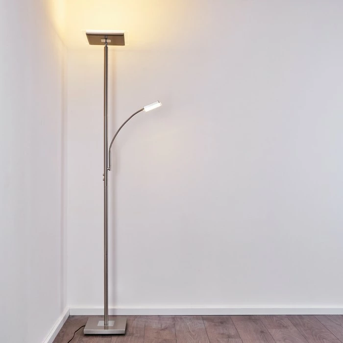 Hofstein Veteli Deckenfluter LED Edelstahl, 2-flammig – Bild 13