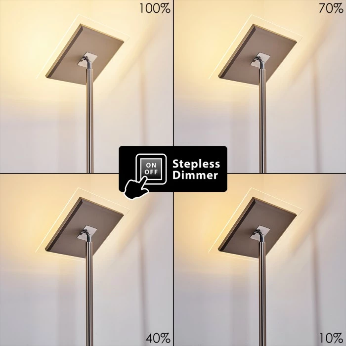 Hofstein Veteli Deckenfluter LED Edelstahl, 2-flammig – Bild 4