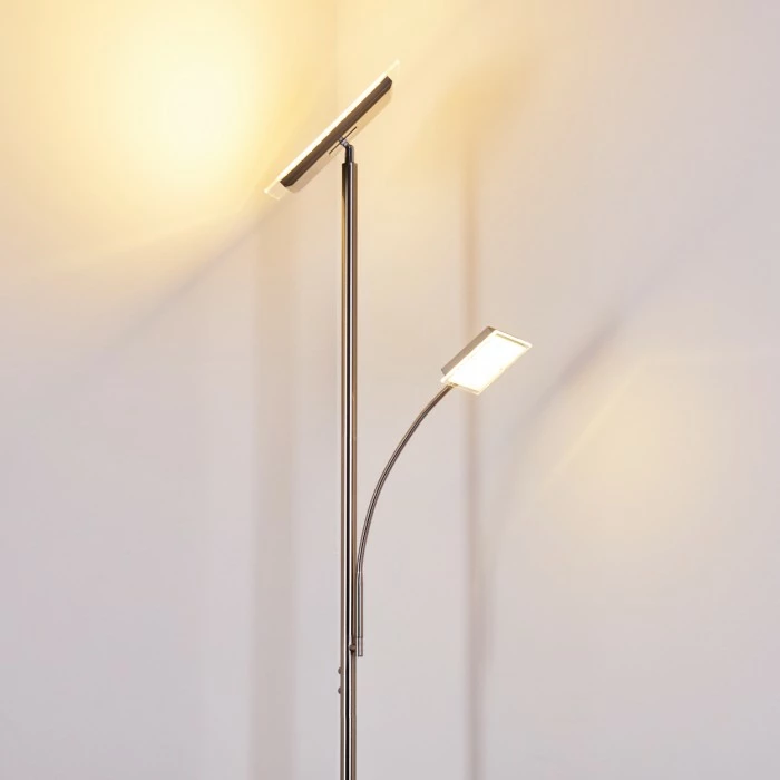 Hofstein Veteli Deckenfluter LED Edelstahl, 2-flammig – Bild 10