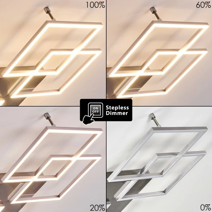 Hofstein Veyrier Deckenleuchte LED Stahl gebürstet, 4-flammig – Bild 3