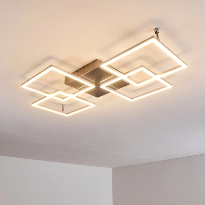 Hofstein Veyrier Deckenleuchte LED Stahl gebürstet, 4-flammig – Bild 7